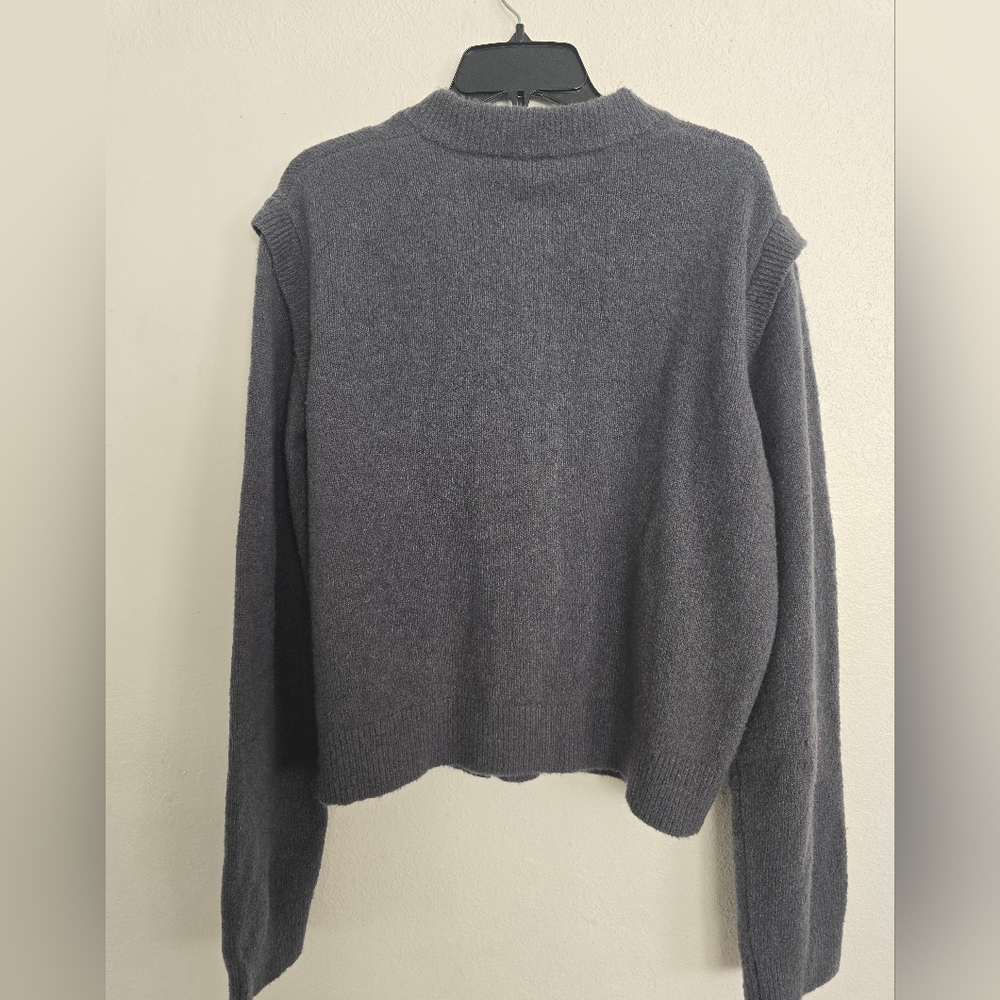 NWT Favorite Daughter The Varsity Wool Blend Cardigan Size XL In Slate Color - Picture 14 of 16